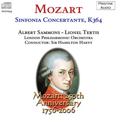 SAMMONS, TERTIS, HARTY Mozart: Sinfonia Concertante (1933) - PASC044