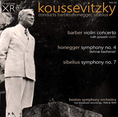 KOUSSEVITZKY conducts Barber, Honegger, Sibelius