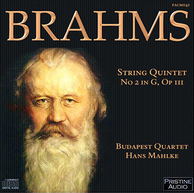 BUDAPEST QUARTET Brahms: String Quintet No. 2 (1932) - PACM041