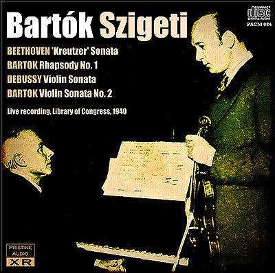 SZIGETI & BARTÓK Beethoven, Bartók & Debussy Sonatas (1940) - PACM084