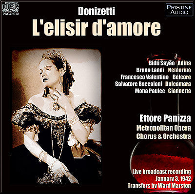 administration Medfølelse harmonisk PANIZZA Donizetti: L'Elisir d'Amore (1942) - PACO072 – Pristine Classical