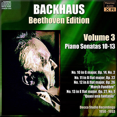 BACKHAUS Beethoven: Complete Piano Sonatas, Vol. 3 (1950-53) - PAKM053