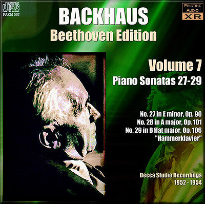 BACKHAUS Beethoven: Complete Piano Sonatas, Vol. 7 (1952/54) - PAKM057