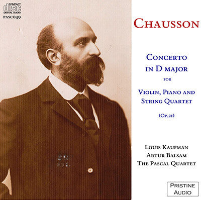 PASCAL QUARTET Chausson: Concerto in D (1950) - PASC049