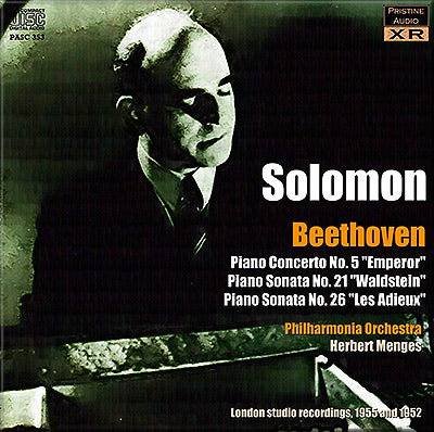 SOLOMON plays Beethoven "Emperor" Concerto, "Waldstein" & "Les Adieux" Sonatas (1952/55) - PASC353