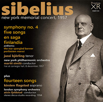 SIBELIUS 1957 Memorial Concert - 14 Song Recital (1957/58) - PASC518