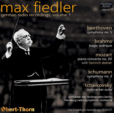 MAX FIEDLER German Radio Recordings, Volume 1 (1936/37) - PASC547
