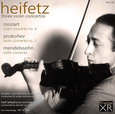 HEIFETZ plays Mozart, Prokofiev, Mendelssohn Concertos (1949